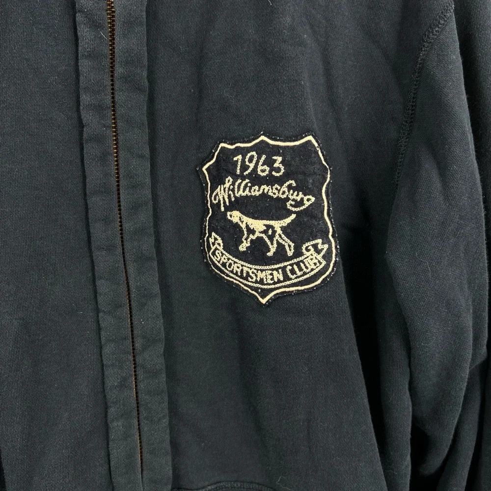 J.CREW Sweater Jacket Williamsburg Sportsmen Vintage Fleece Blue Full Zip Size L